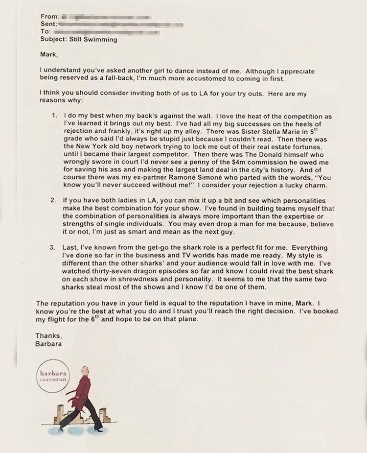 Barbara Corcoran LinkedIn no into a yes