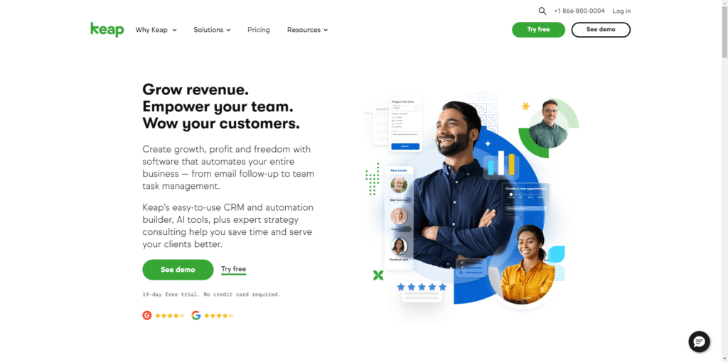 3. Keap - another Pipedrive CRM alternative for logistics companies