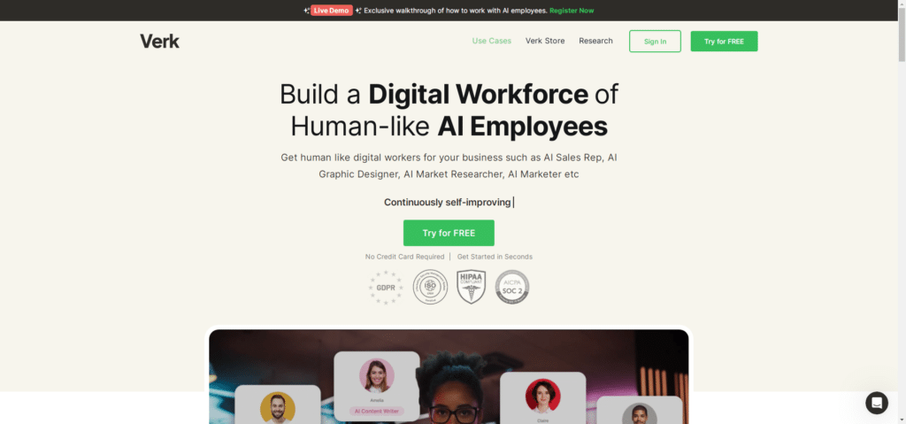 5. Verk AI- Digital Workforce Software tool for marketing agencies