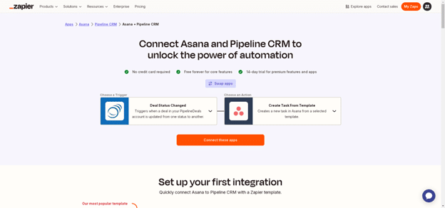 Automatically create tasks in Asana when Pipeline CRM deal stage changes
