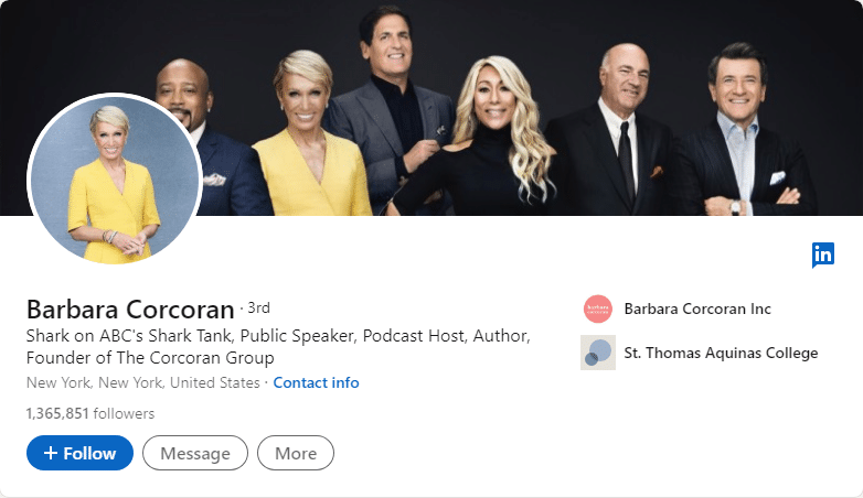 Barbara Corcoran LinkedIn