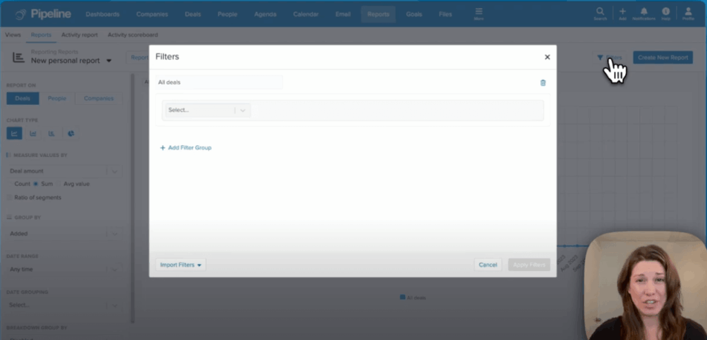 Data filtering on Pipeline CRM