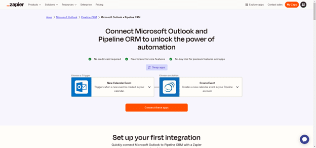 Sync calendar events between Microsoft Outlook and Pipeline CRM