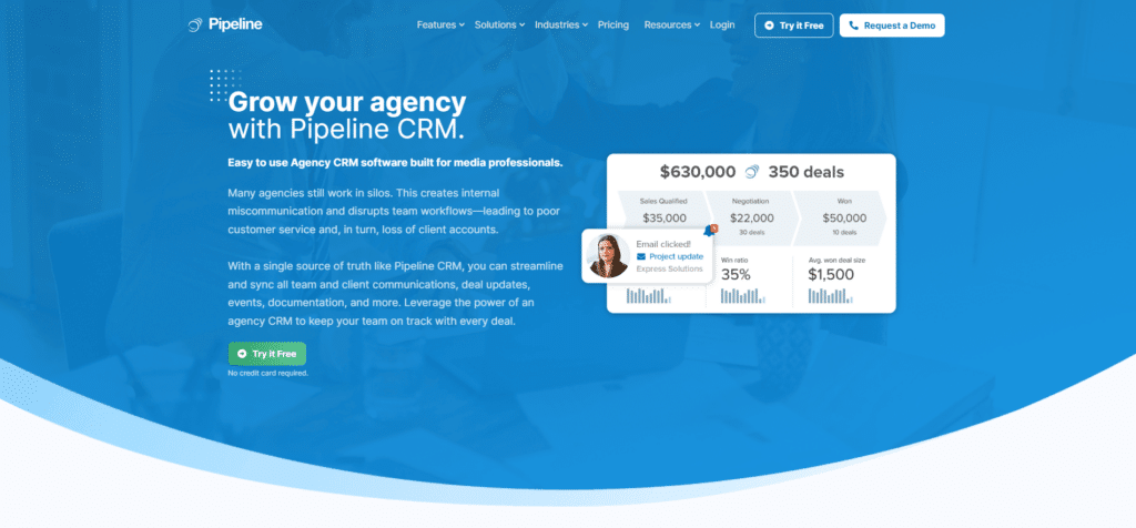Pipeline CRM: Agency CRM for Sales-focused teams