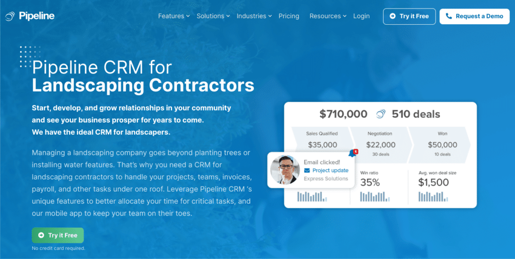 Pipeline CRM: Best Landscaping CRM for Sales-Focused Businesses