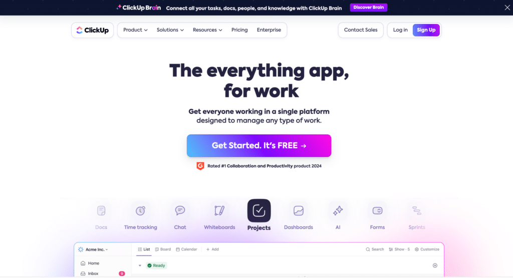 Salesmate CRM Alternatives for Logistics Companies- ClickUp