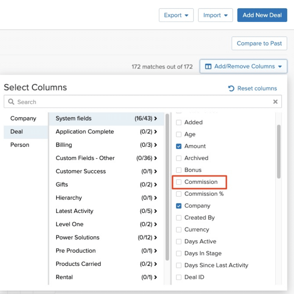Tracking Commission in Pipeline CRM