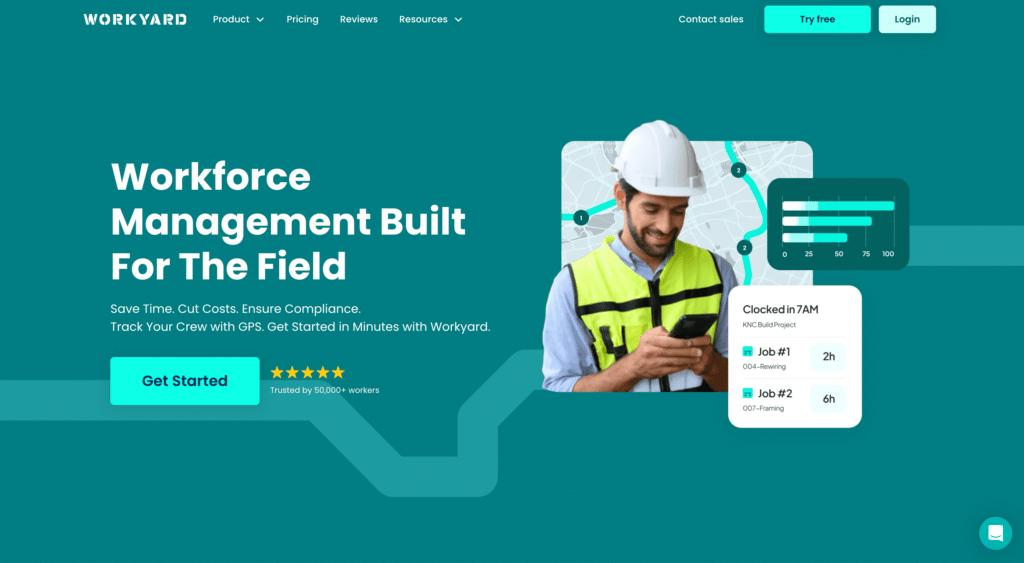Workyard - best construction CRM list by Pipeline CRM