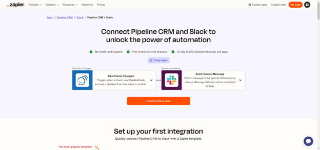 Send Slack notifications when Pipeline CRM deal stages update