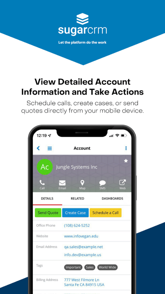 Sugar CRM: Best for On-Premise or Custom Mobile App Requirements