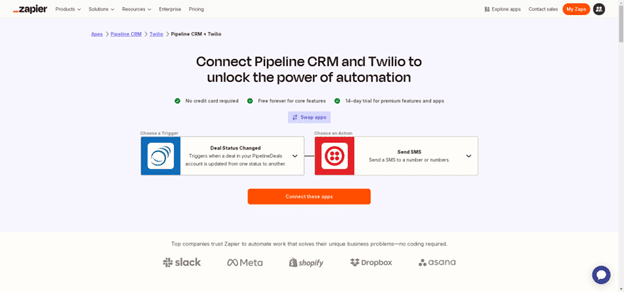 Send SMS reminders to prospects via Twilio when deal status changes